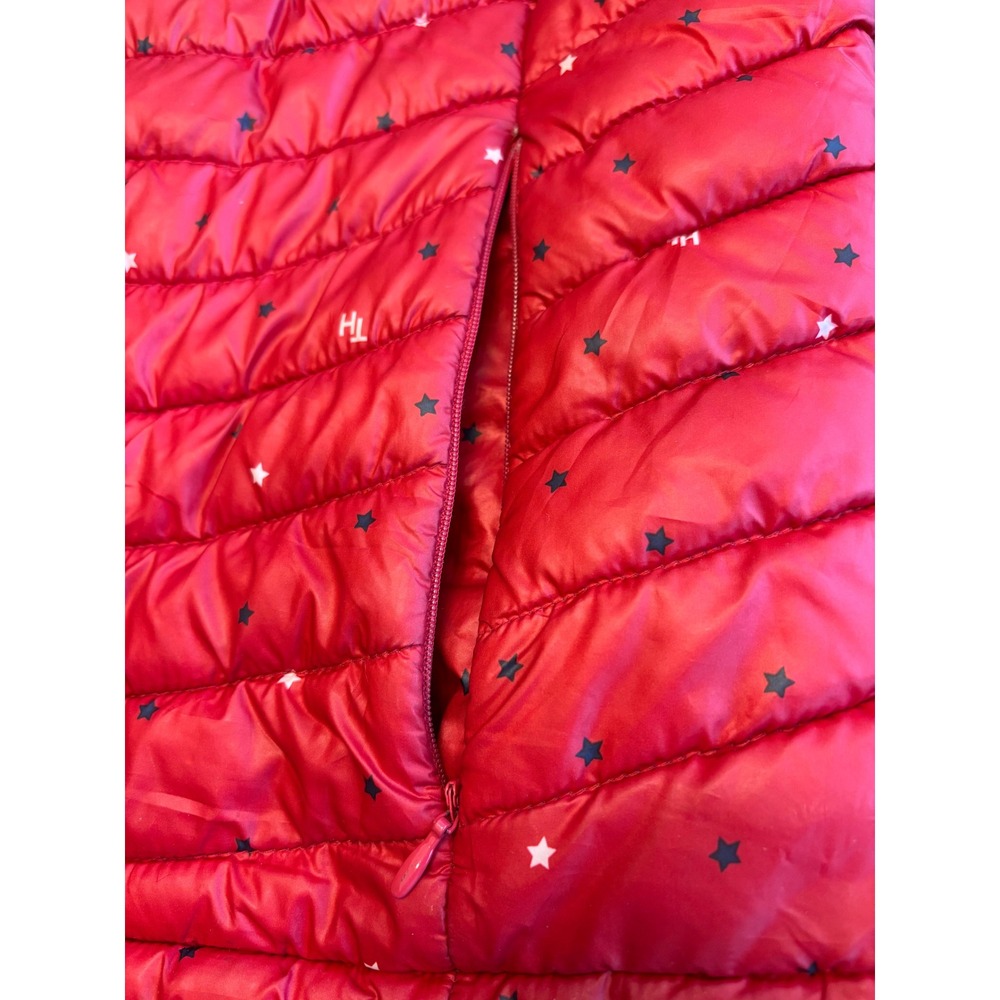 Tommy Hilfiger Womens Red Quilted Puffer Vest Star Print Full Zip Size Large - Picture 7 of 15